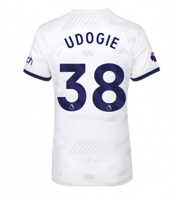 Tottenham Hotspur Destiny Udogie #38 Hjemmebanetrøje Dame 2023-24 Kort ærmer